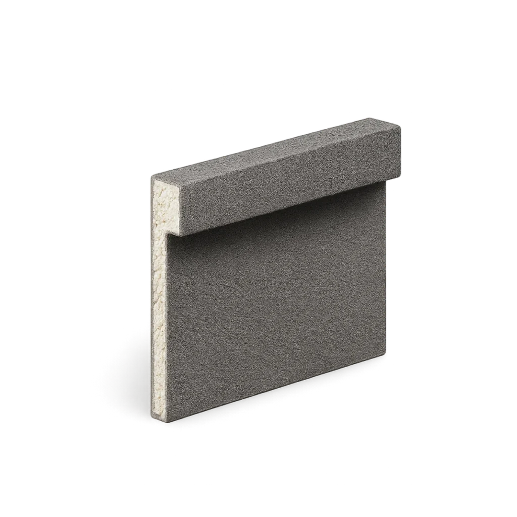 Rodapé / base externa BR001 em EPS revestido — 50 cm de altura × 05 cm de avanço, barra de 1 metro | Moldurale