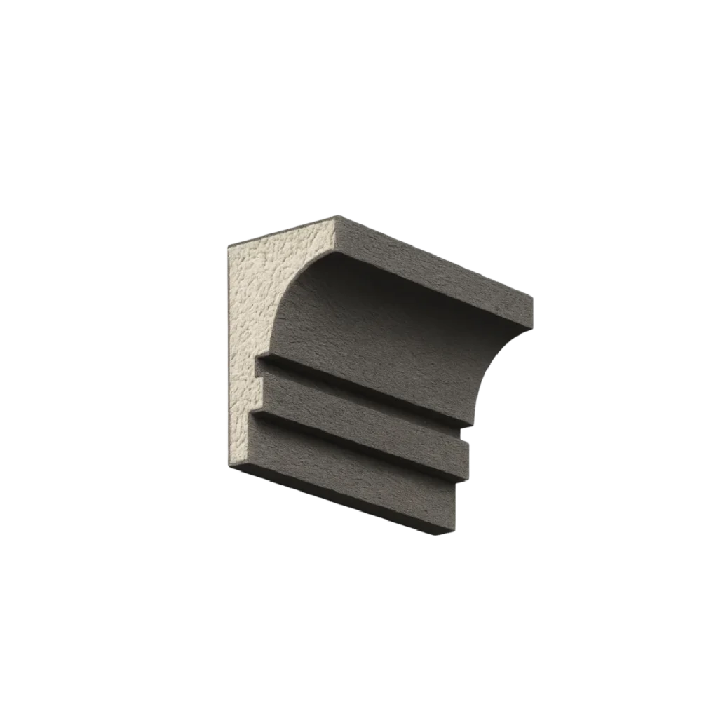 Moldura externa ME005 em EPS revestido — 45 cm de altura × 23 cm de avanço, barra de 1 metro | Moldurale