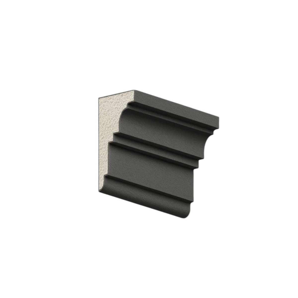 Moldura externa ME006 em EPS revestido — 45 cm de altura × 18 cm de avanço, barra de 1 metro | Moldurale