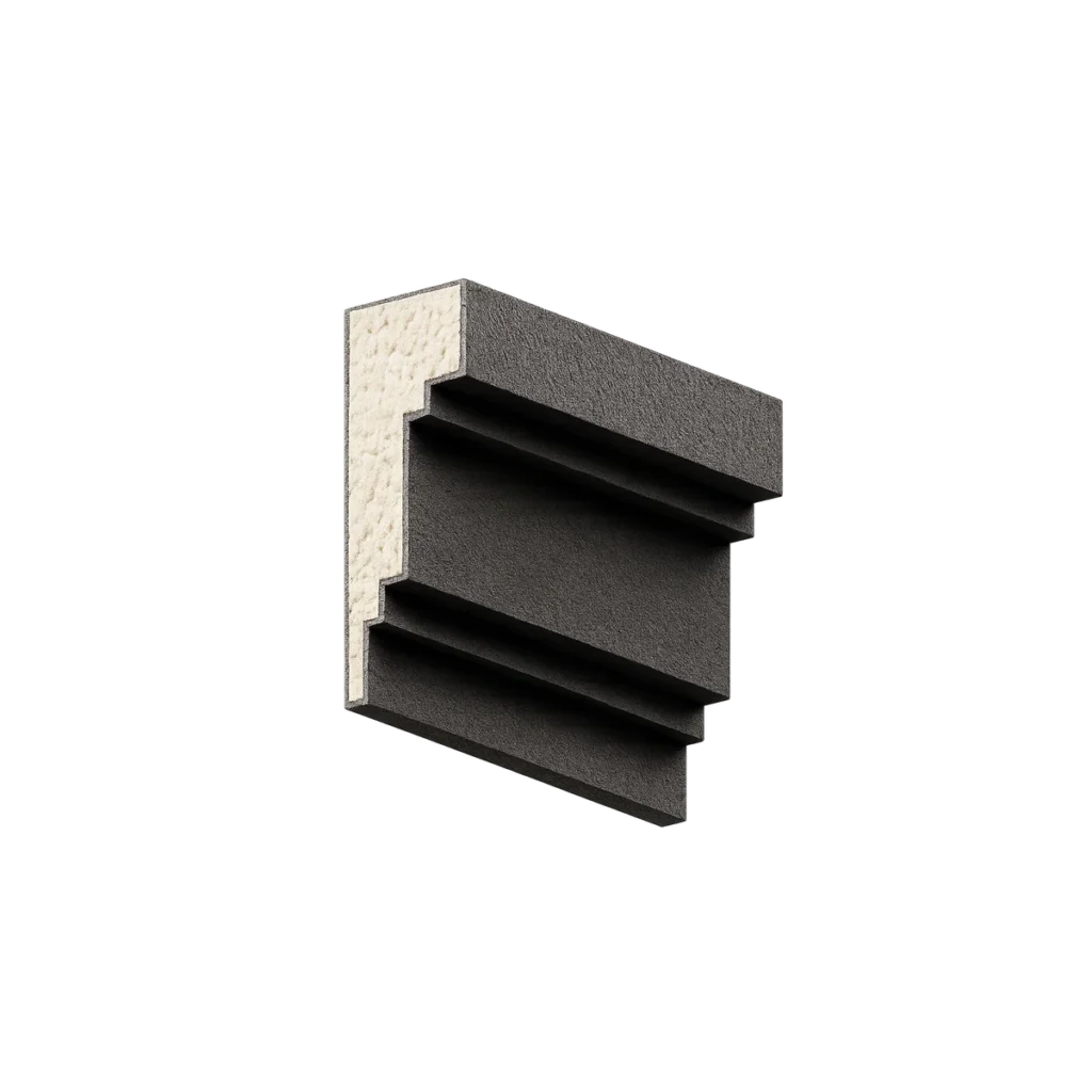 Moldura externa ME009 em EPS revestido — 45 cm de altura × 16 cm de avanço, barra de 2 metros | Moldurale