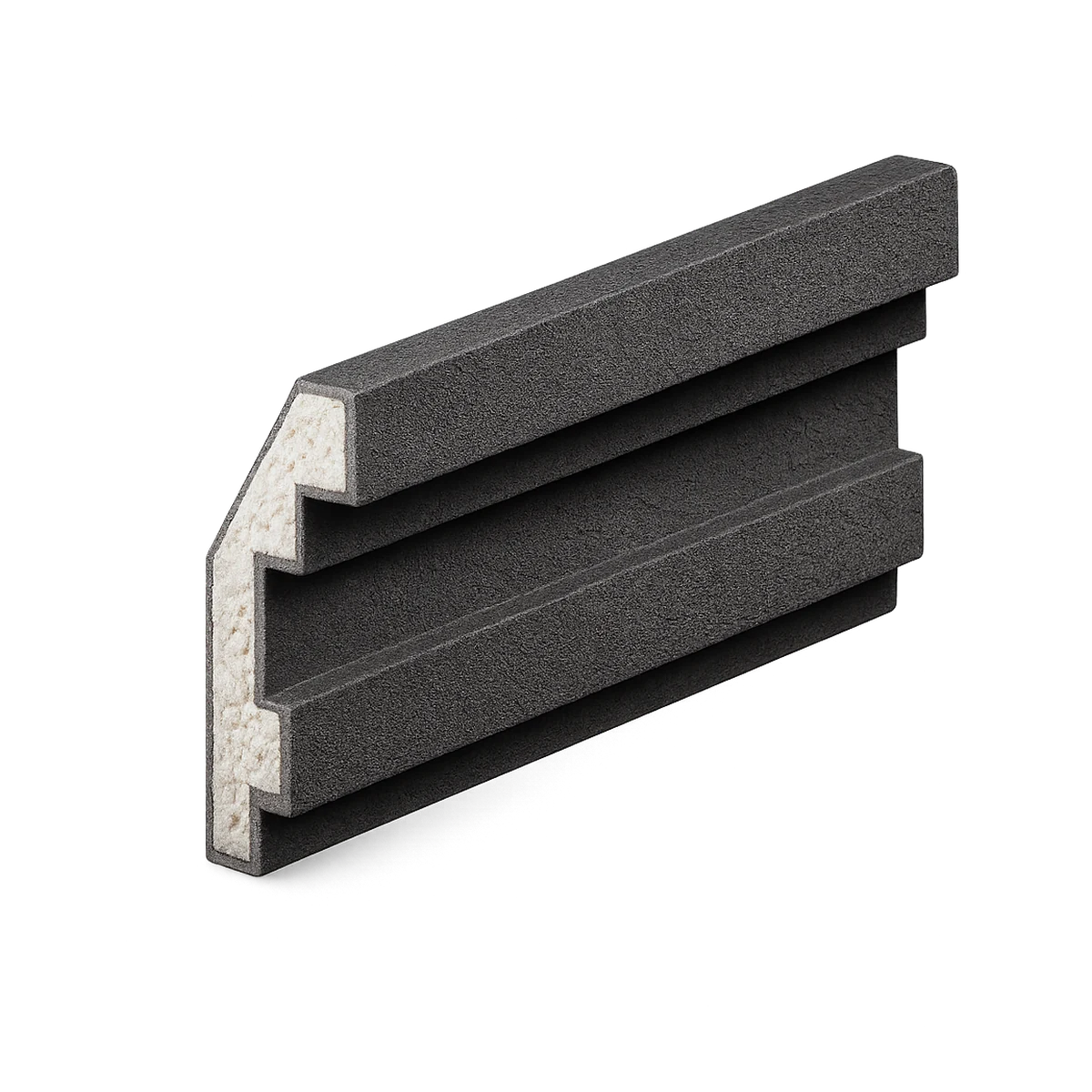 Moldura interna MI002 em EPS revestido — 16 cm de altura × 07 cm de avanço, barra de 1 metro | Moldurale