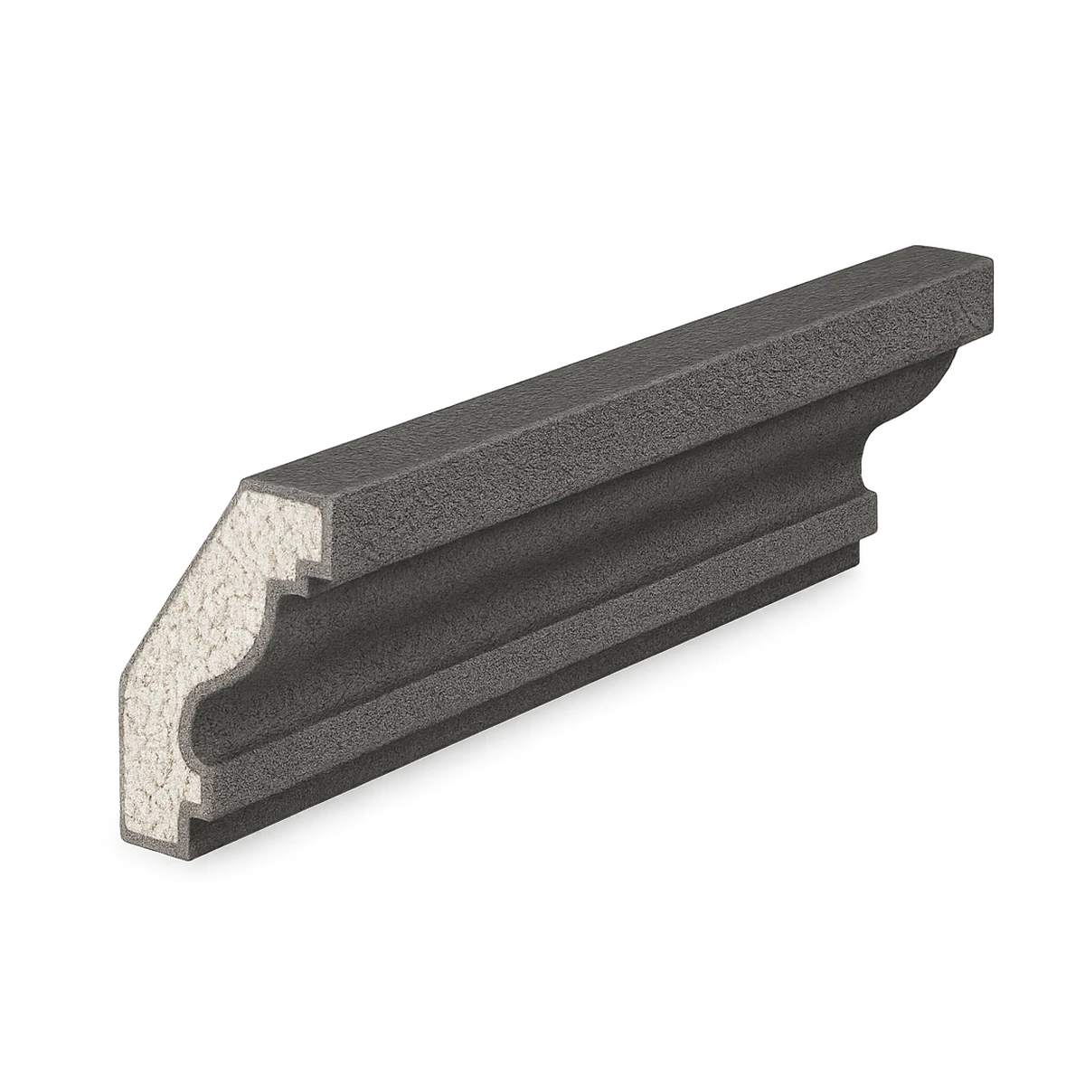 Moldura interna MI004 em EPS revestido — 16 cm de altura × 11 cm de avanço, barra de 1 metro | Moldurale
